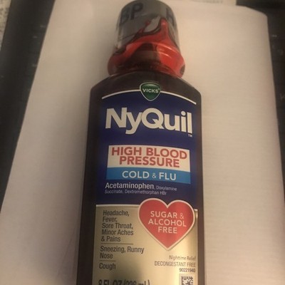 1 Vicks NyQuil Cold and Flu Liquid, High Blood Pressure Cold Medicine
