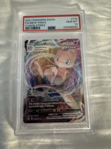 Mew VMAX 2021 Pokemon Fusion Strike #114 Full Art PSA 10 English