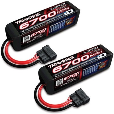 Traxxas 2890X 4S 14.8V 6700mAh 25C Lipo Battery w/ID Connector 2-Pack X-MAXX 8S