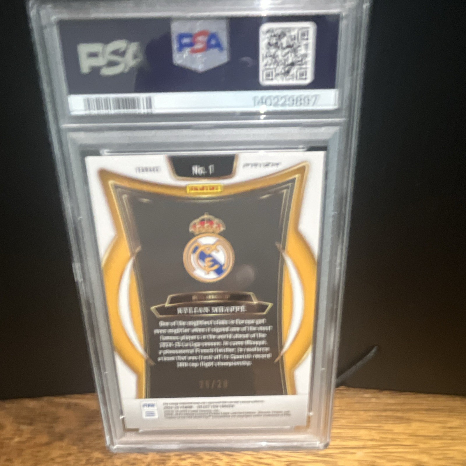 Panini 2024-25 Select Jade Dragon Scale /28 RM Kylian Mbappe #1 PSA 9 - Pop 3! view 2