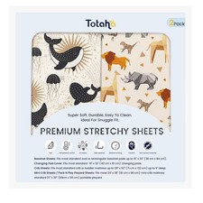 Premium Stretchy Crib Sheets 2-Pack - Hypoallergenic, Extra Deep Pocket,