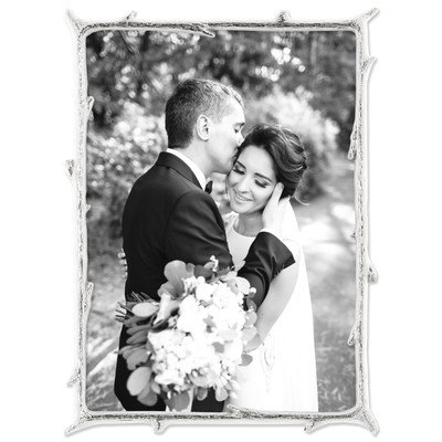 Frames 712657 Bilderrahmen 127 x 178 cm Metall Naturzweig-Design silberfarben