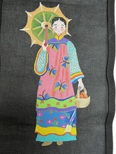 P Rishfeld Hand Painted Canvas Needlepoint Embroidery Going To Market MC117