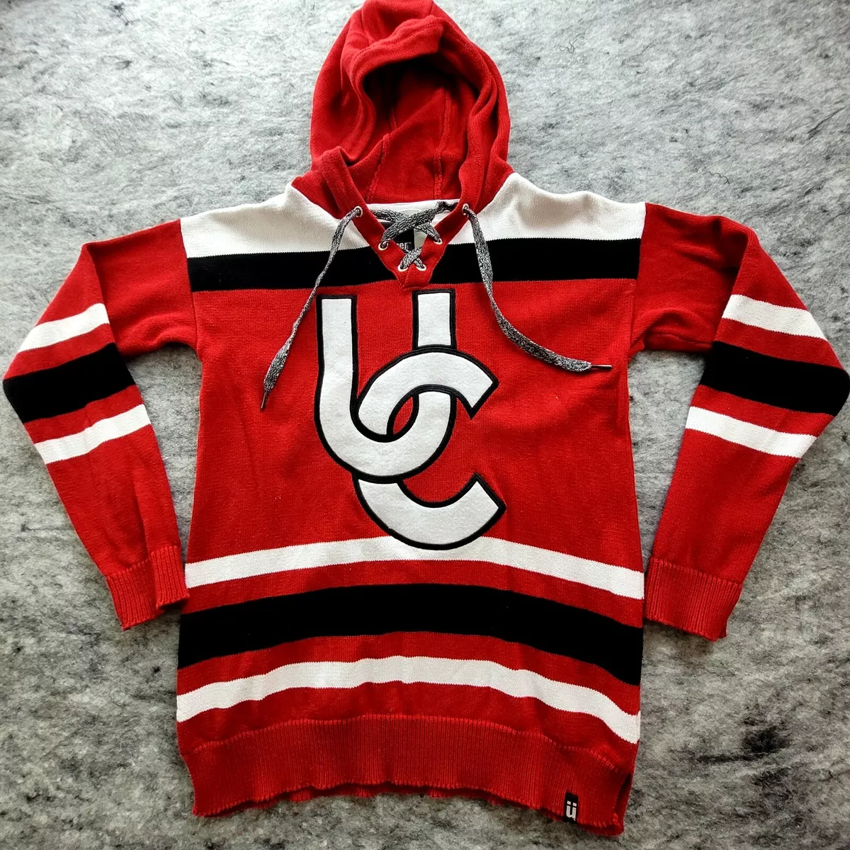 White hoodie with red writing new arrivals
