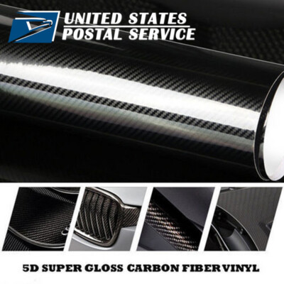 Premium 7D Gloss Carbon Fiber Vinyl Wrap Film Sticker Bubble Free Air Release