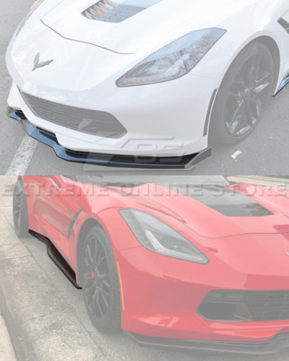 Carbon Flash Painted Front Lip With Side Pieces 14-19 Corvette C7 Z06 Stage 2 116053787389