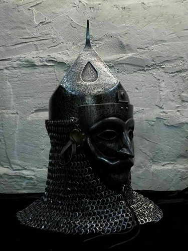 Medieval Knight Mask Ottoman Empire helmet 16Ga full face helmet With chainmail - Picture 4 of 6