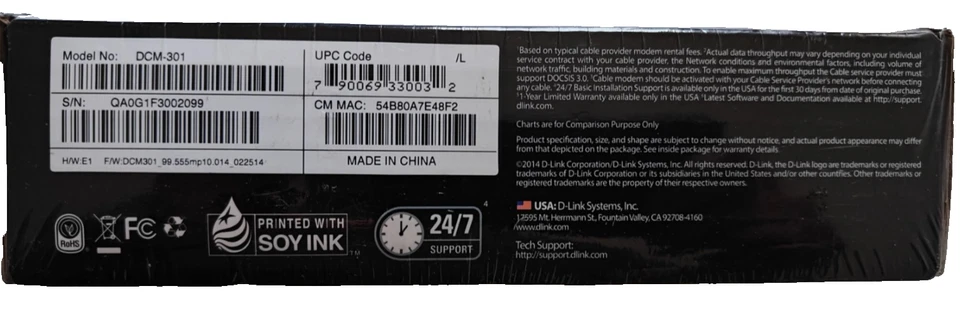 D-Link DOCSIS 3.0 Cable Modem DCM-301 343Mbps - Image 3 of 4