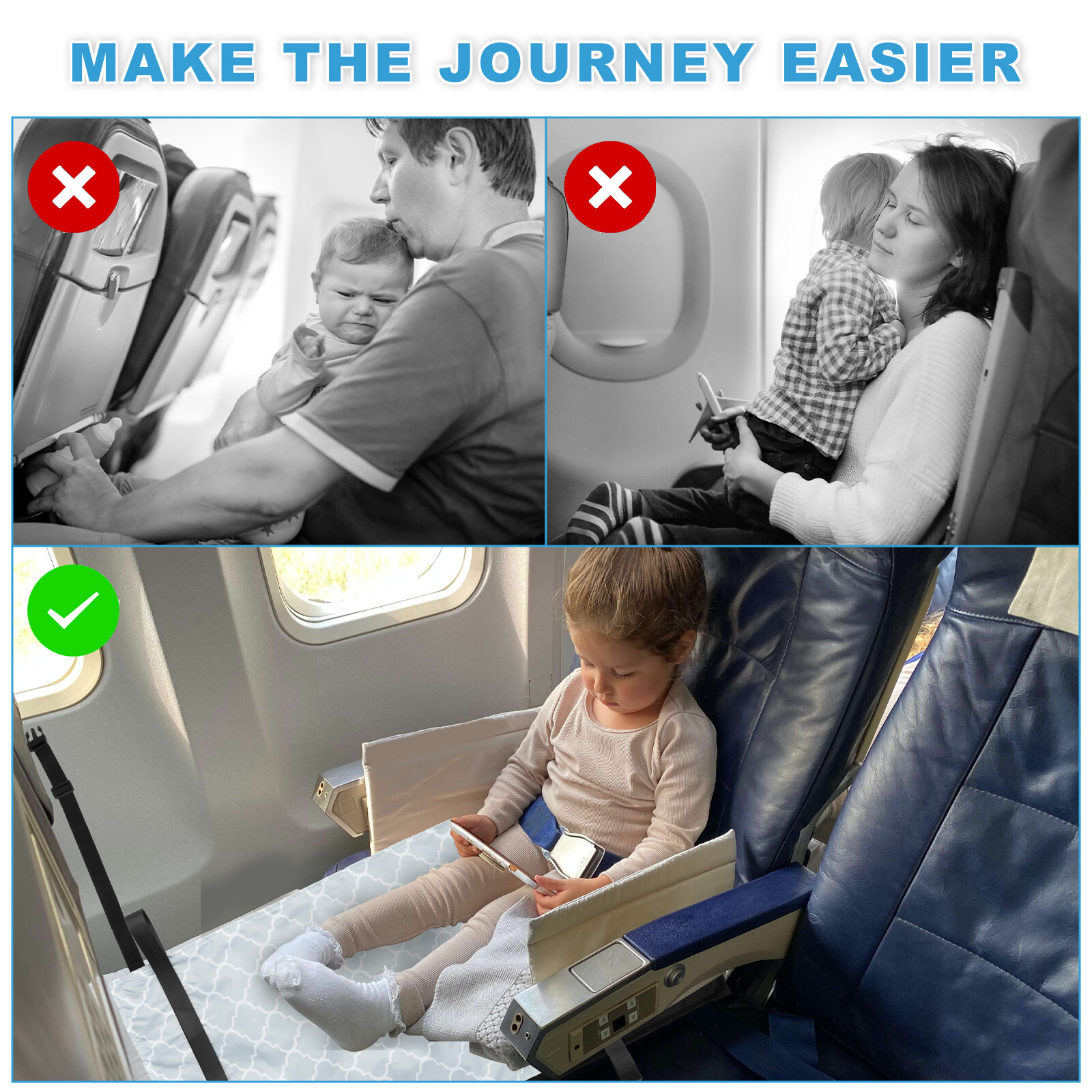 Toddler Airplane Seat Extender Comfortable Toddler Airplane Footrest TN