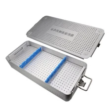 Sterilization Tray Case Aluminium Alloy Surgical Instrument W/Silicone Card Slot