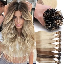CLEARANCE Nano Ring Beads Tip Remy Human Hair Extensions Thick Full Head 150G US