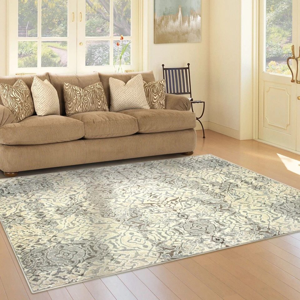 Corbin Transitional Damask Indoor Runner Indoor Carpet Stain Resistant Area Rug - Image 2 of 3