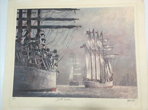 John Kelly “Boat Parade” lithograph print Signed 158/500 28 1/2 x 23 1/2in
