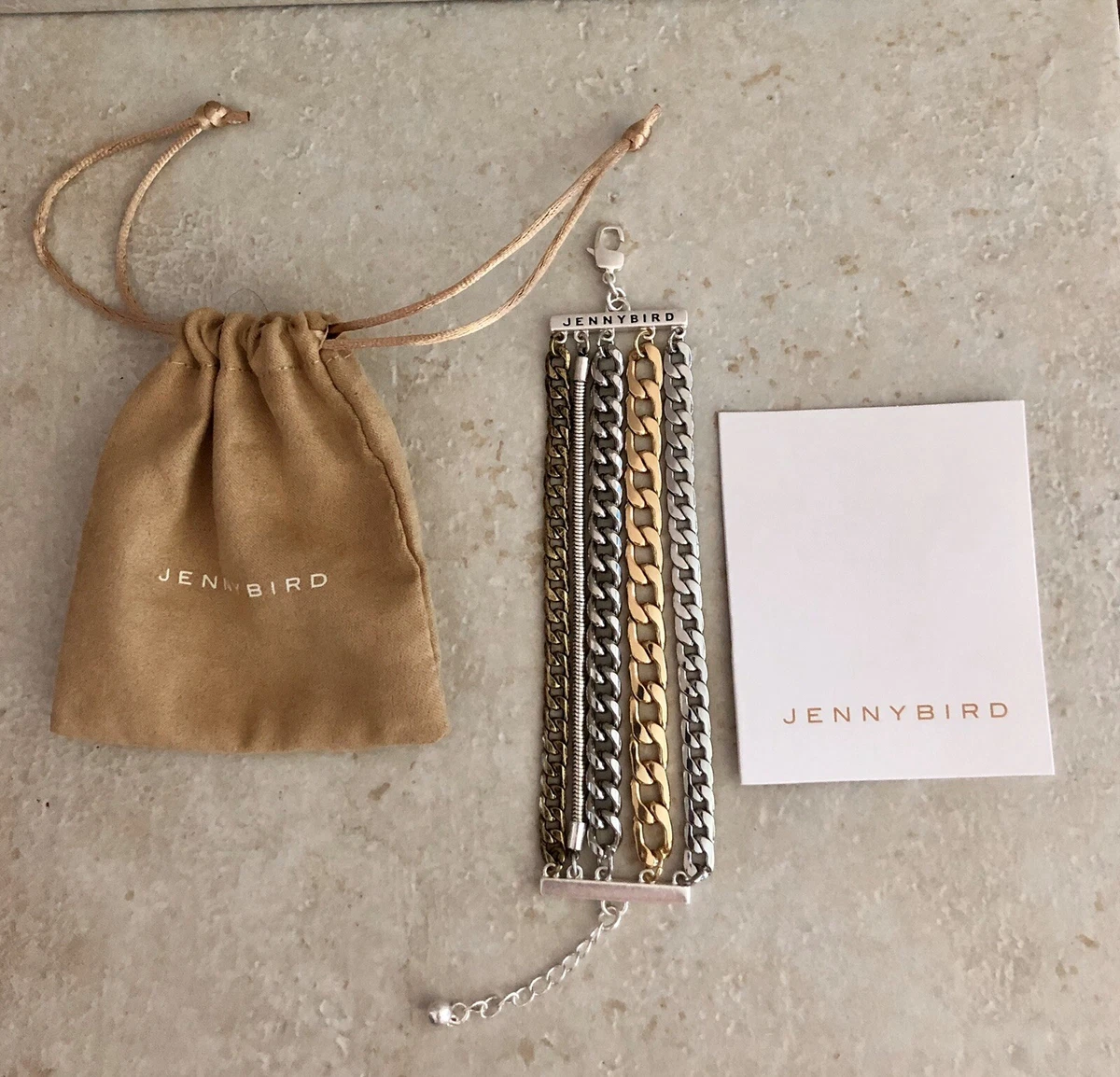 NEW Jenny Bird Austin Cuff Mixed Metal Layered Chain Bracelet