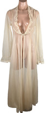 Glydons 6os peignoir negligee Hollywood gown Robe Petite S SHEER vintage
