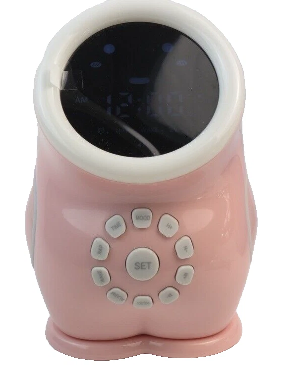 Lindo reloj despertador digital para dormir de aprendizaje infantil dinosaurio rosa blanco NUEVO EN CAJA Foto 3 de 4