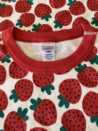 Hanna Andersson Strawberry Jam Organic Cotton Pajama Top Long Sleeve 160 14/16 - Picture 5 of 12
