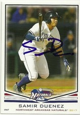 2017 Arkansas Naturals SAMIR DUENEZ Signed Card autograph ROYALS REDS