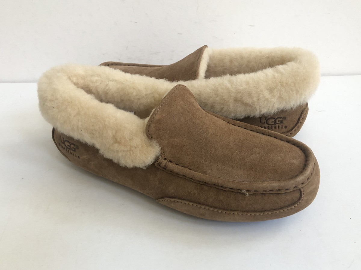 UGG MEN GRANTT CHESTNUT SHEARLING SUEDE MOCCASIN SHOE US 7  display picture 3