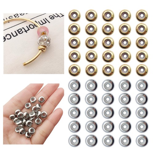 20x Spacer Beads Tinny Slider Clasps Stopper Beads for Necklace DIY Crafts