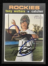 TONY WOLTERS Signed 2020 Topps Heritage Baseball Card #12 Rockies DODGERS AUTO