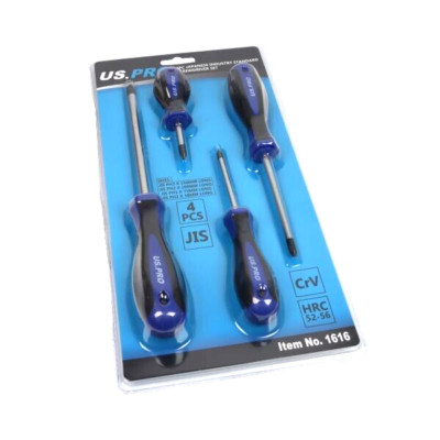 US PRO JIS Screwdriver Set 4 Pc Japanese Industry Standard 1616