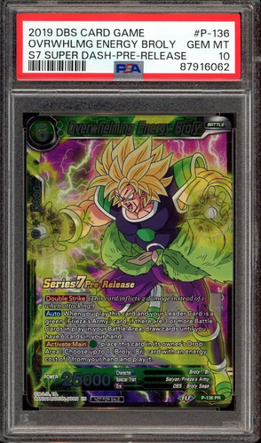 PSA 10 Prelanzamiento Abrumadora Energía Broly VOLLEY GOGETA Dragon Ball Super Tarjeta - Imagen 3 de 3
