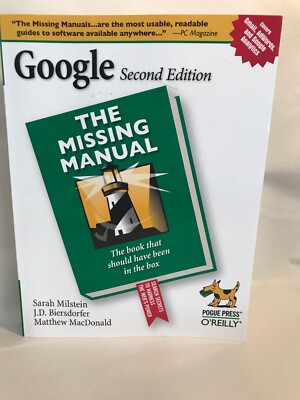 Google: The Missing Manual Second Edition by Sarah Milstein Paperback Book New