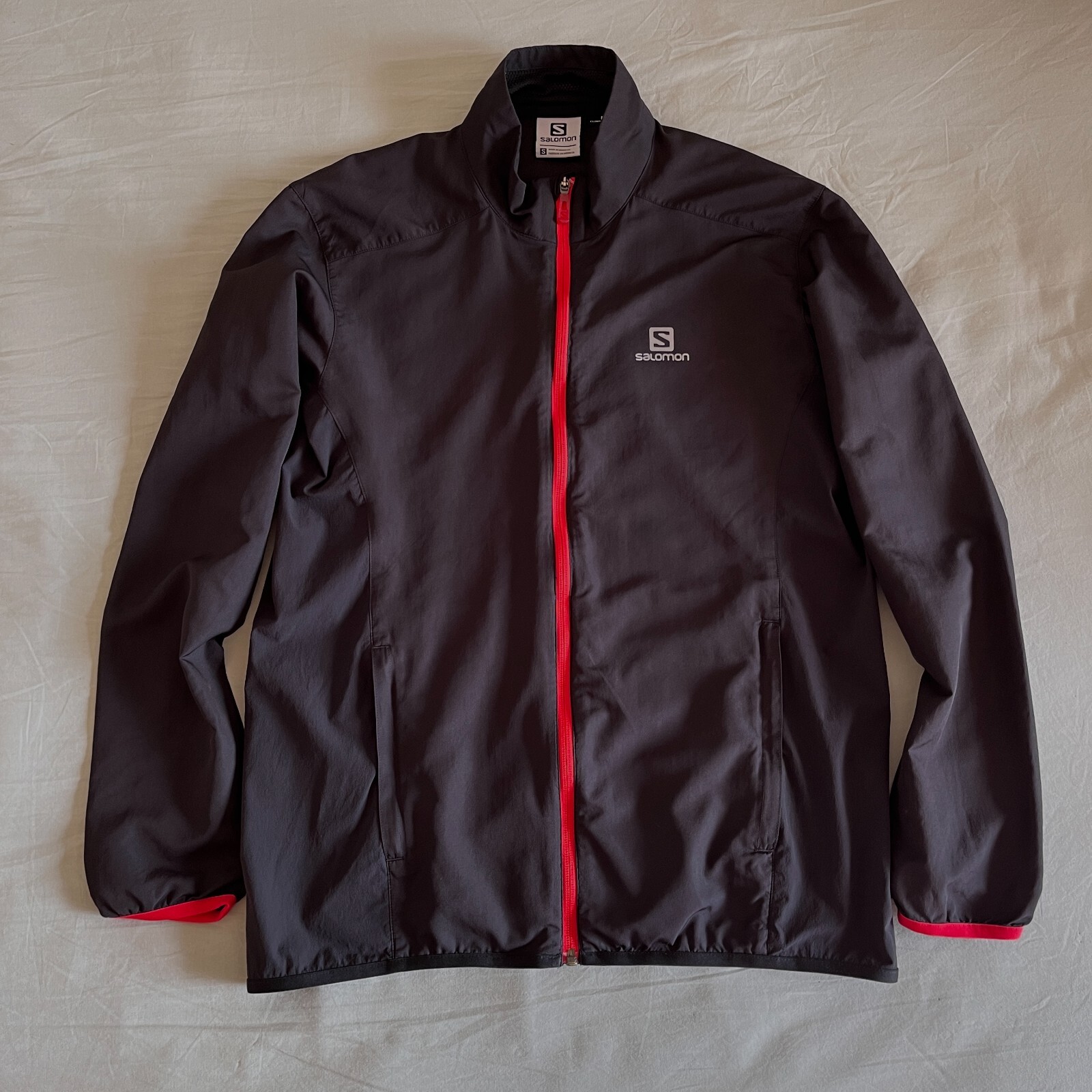 Salomon Clima Wild giacca leggera full zip uomo taglia S nero rosso