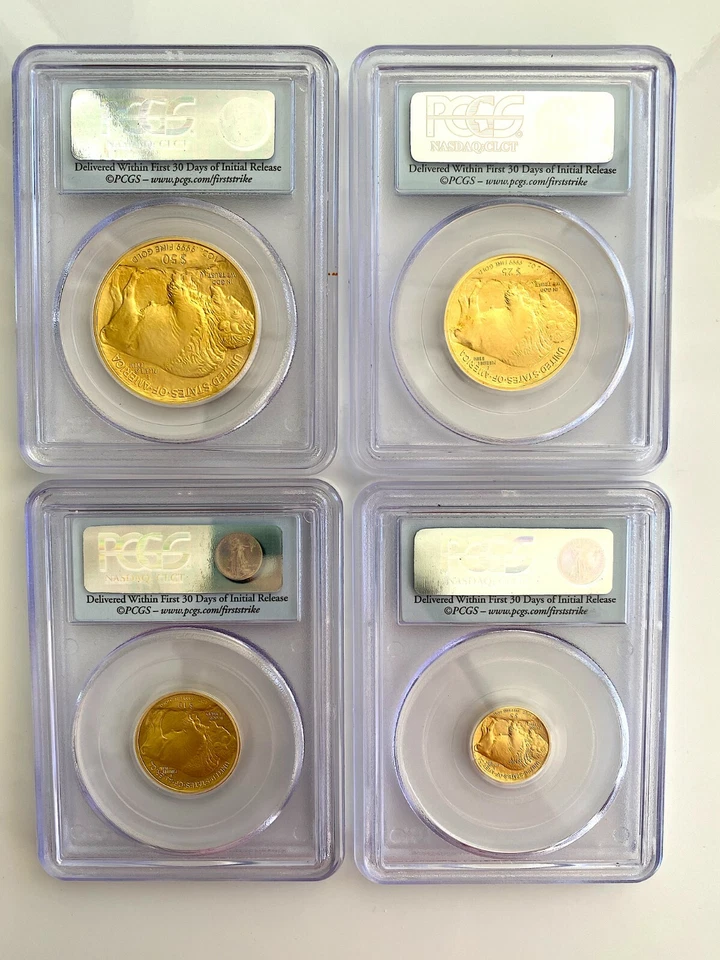 2008-W  American Gold Buffalo 4 Coin Set PCGS MS70/ms69 First Strike - Image 3 of 4