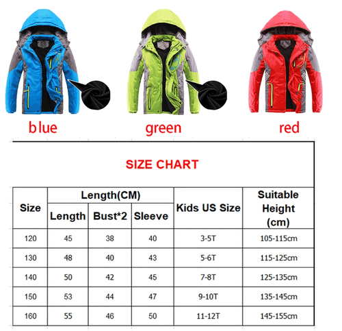 Winter Warm Fleece Padded Thick Child Coat Waterproof Hood Zipper Kids Outfits - Bild 7 von 19
