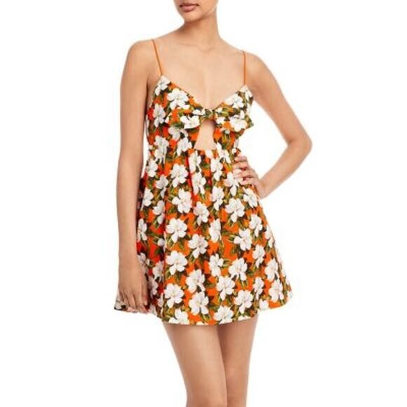 Alice + Olivia Ladies Basic Melvina Tie Front Babydoll Dress
