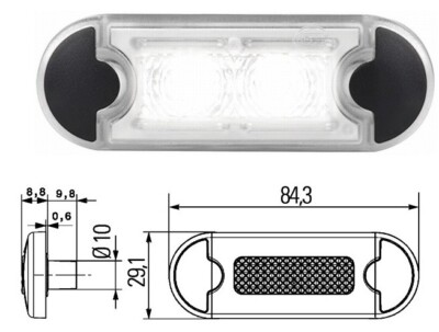 Hella Positionsleuchte 2PF 013 323-211 - LED 12/24V Für Anhänger & Wohnwagen