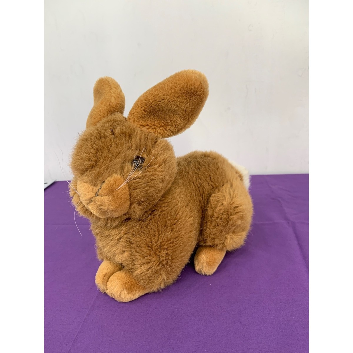 Brown Bunny White Tail Brown Plastic Eyes Clear Plastic Whiskers