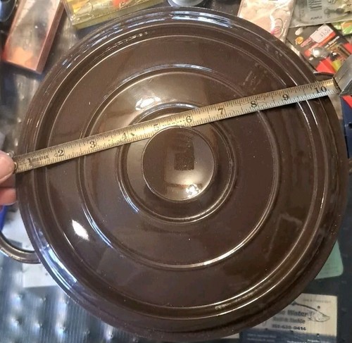 Vintage Le Creuset Cousances Enameled Cast Iron Dutch Oven Brown - Picture 18 of 19