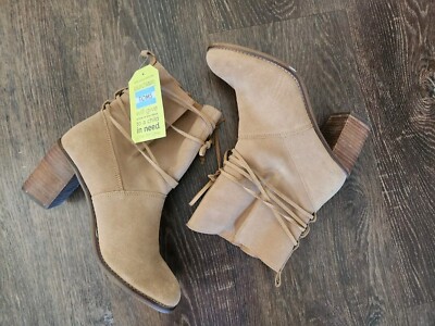 TOMS Mila Toffee Suede Boots Bootie Sz 11 10010911 Womens