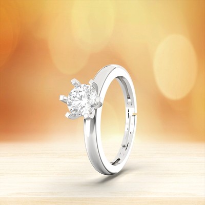 1Ct Round Lab Created Diamond Women's Anniversary Ring In 14K White Gold Plated