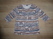 THEA 42 PLUS Stretch Shirt 3/4 Ärmel Gemustert Gr.48 **TOP** 1EL