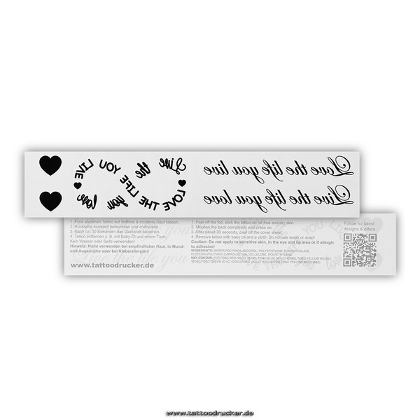 10 X Love The Life You Live, Live The Life You Love - Temporary Body Tattoo (10)-image