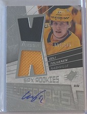 Eeli Tolvanen 2018-19 SPX Rookie Jersey Autograph Card #d/199 NHL Seattle Kraken. rookie card picture