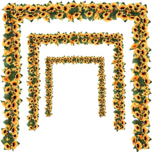 Waydress Artificial Sunflower Garland 8 Ft Silk