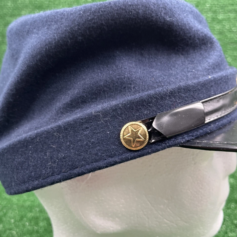 联军内战复制品羊毛 Kepi 带交叉步枪 尺寸 S 蓝色 黑色 — 第 4/4 张图片