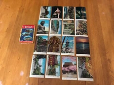 VINTAGE VIEWS OF KAMAKURA ENOSHIMA 16 UNUSED POSTCARDS & SLEEVE FUKUDA JAPAN