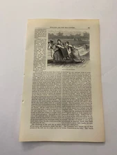 Human Draught Horses Hauling Boat in Canal Amsterdam Netherlands  c. 1872 Print