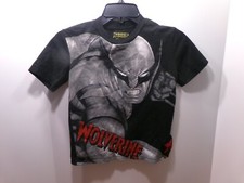RARE VINTAGE X-MEN '97 WOLVERINE FIGHTING STANCE BLACK T-SHIRT KIDS L 7 