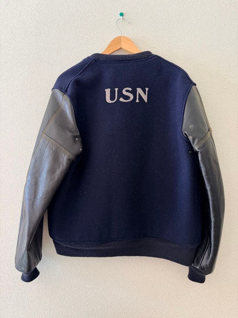 Buzz Rickson's Varsity Jacket USN Embroidered Woo… - image 2