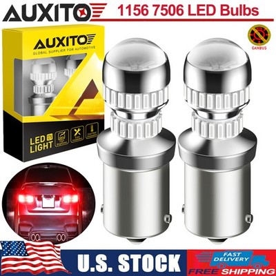 AUXITO 1156 7506 P21W Red 54-LED Brake Stop Tail Light Bulbs Error Free 2-10PCS