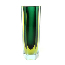 Murano Glas Vase Blockvase Sommerso Venetian Glass Italy Vintage Retro 17,8cm