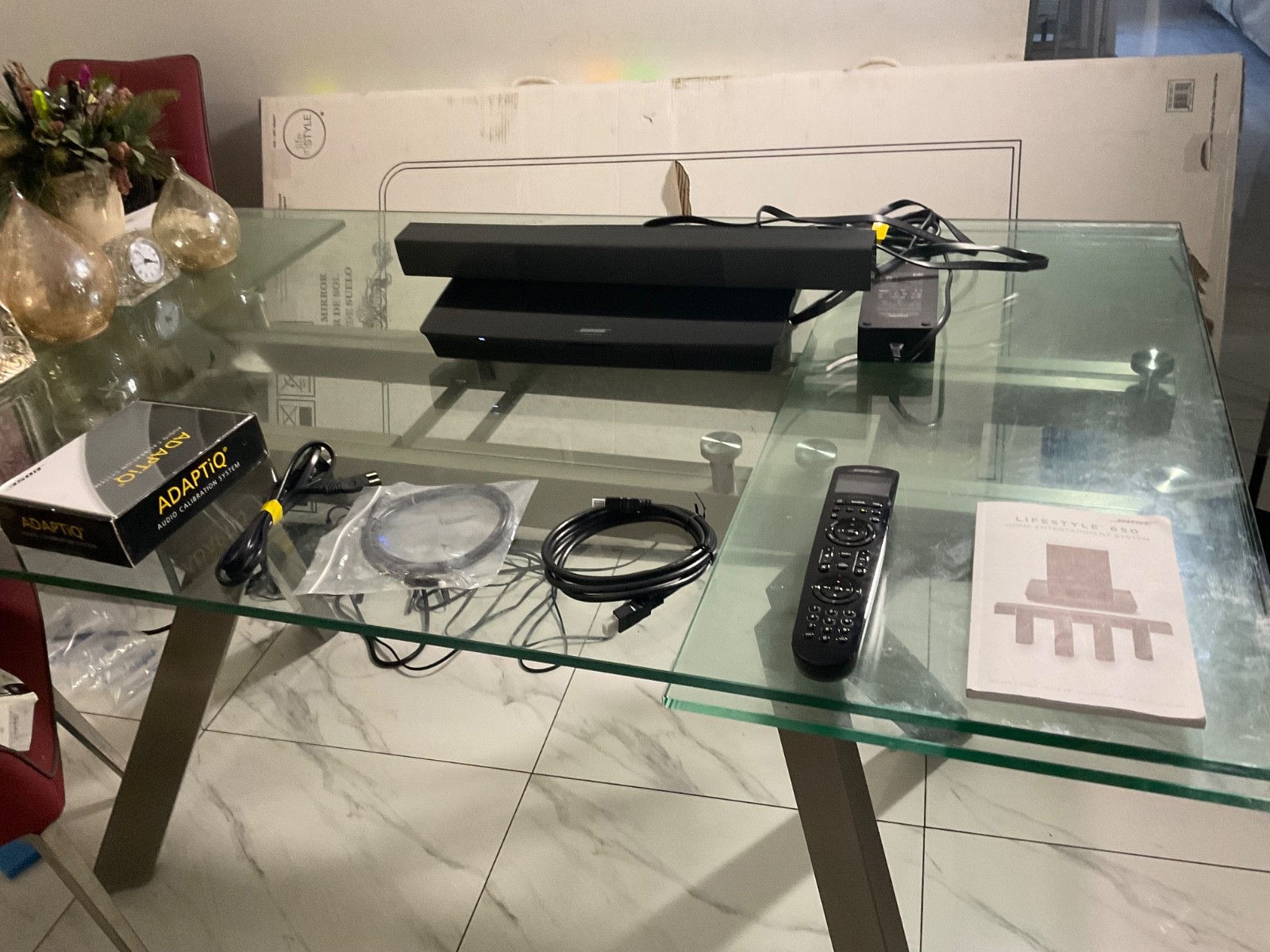 Bose Lifestyle 650 5.1 Dolby Digital HDMI System,Remote,sound Bar And Cables