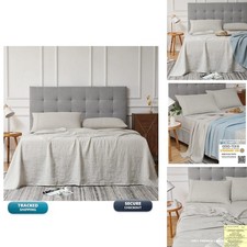 Linen Sheets Twin Natural 1 Flat 1 Fitted Sheet 1 Pillowcase